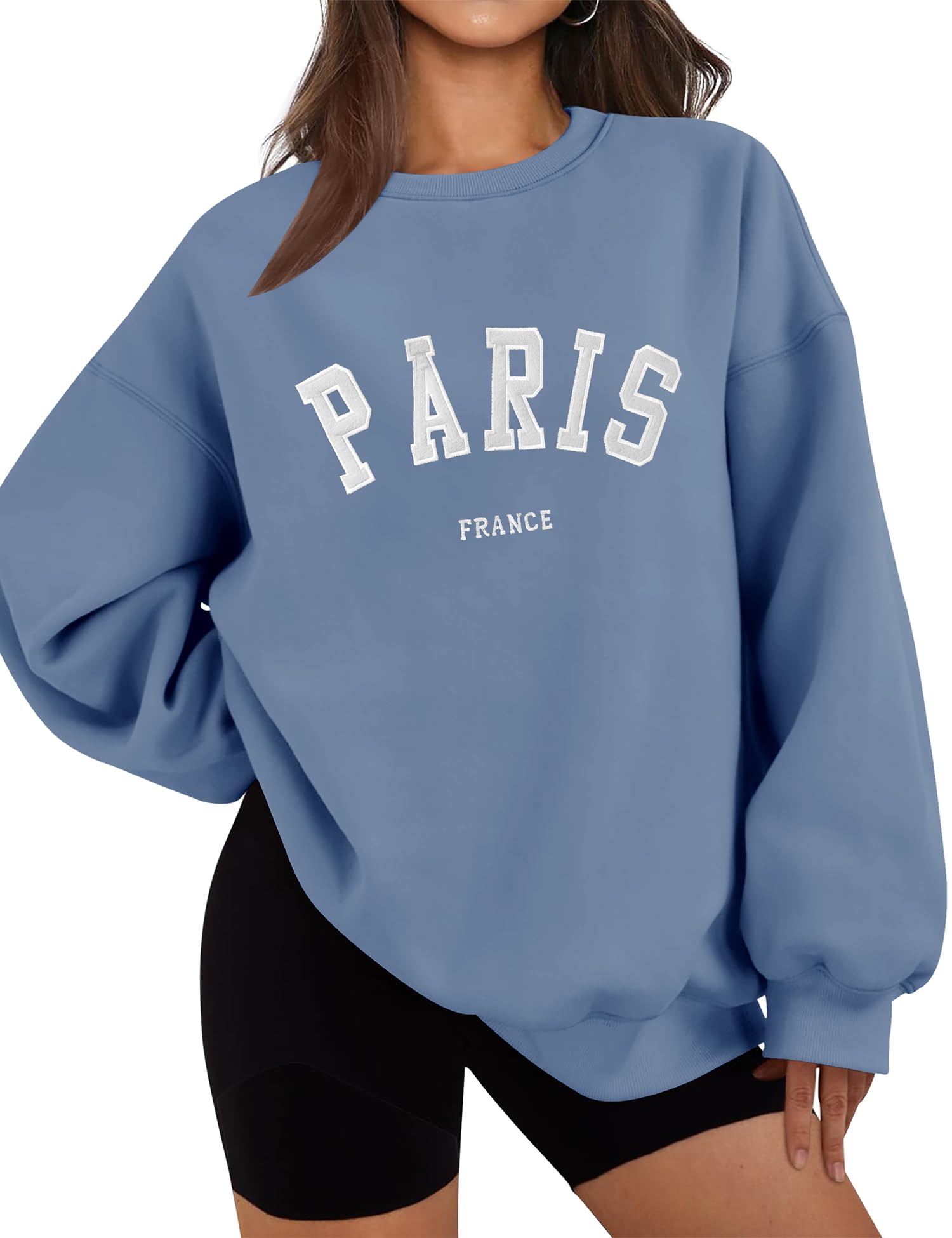 Oversized Sweatshirt for Women Crewneck Long Sleeve Casual Fleece Tops Graphic Hoodies Pu…
