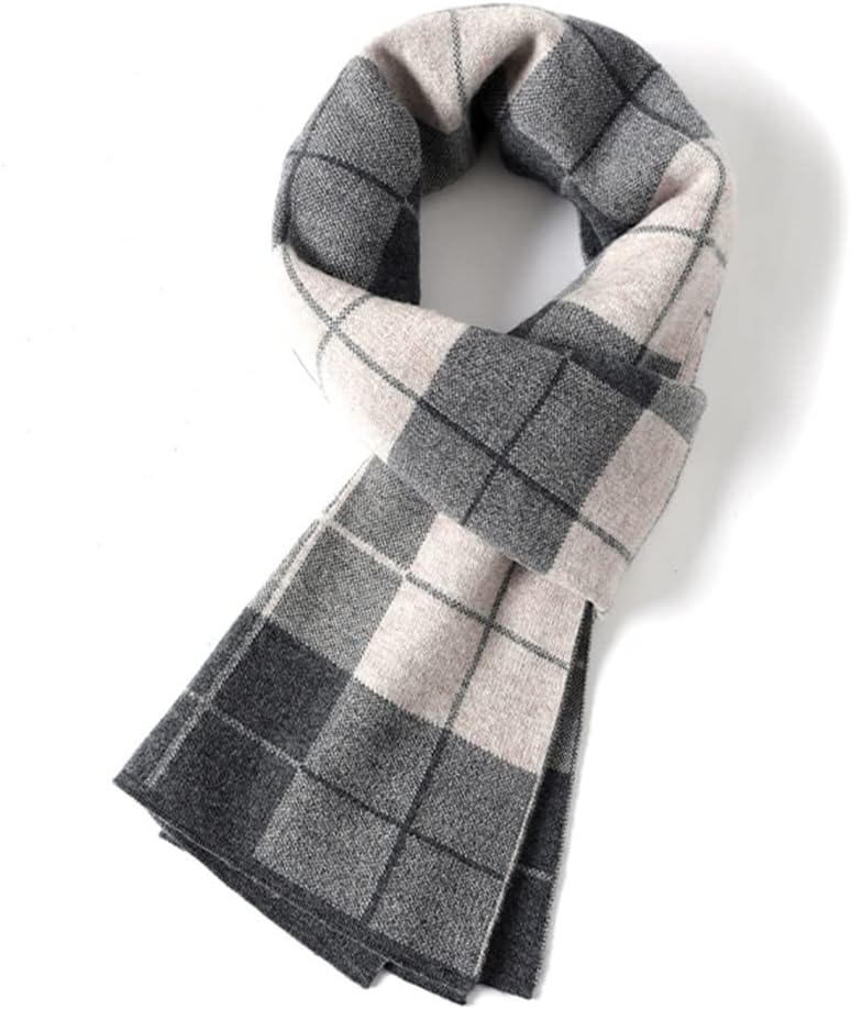 JSEIAJB Autumn and Winter Scarf Men's Business Color Matching Thickened Warm Gift Box