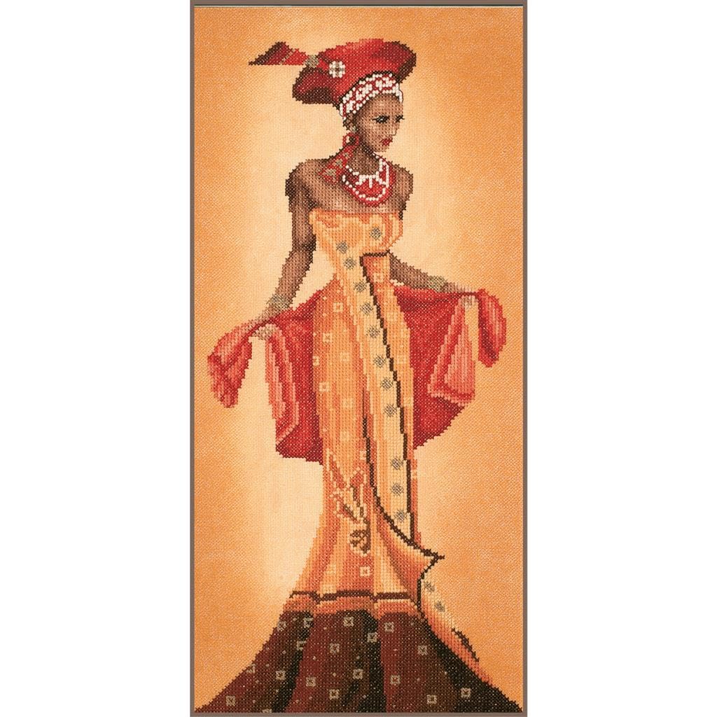 Lanarte Counted Cross Stitch Kit: African Fashion I, NA, 20 x 40cm