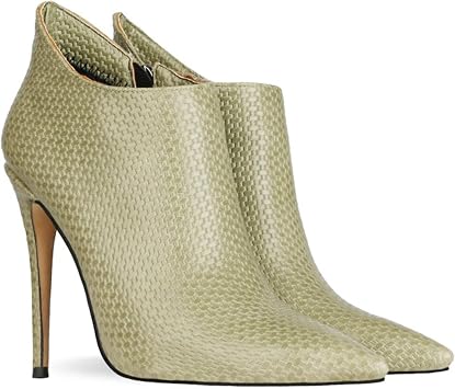 Amazon.com: Botines de tacón de aguja para mujer, 4.7 in, puntera  puntiaguda, de piel sintética, sexy, elegantes, de color sólido, de tacón  alto, acanalado, forro de felpa, para vestir, casual, club, boda,