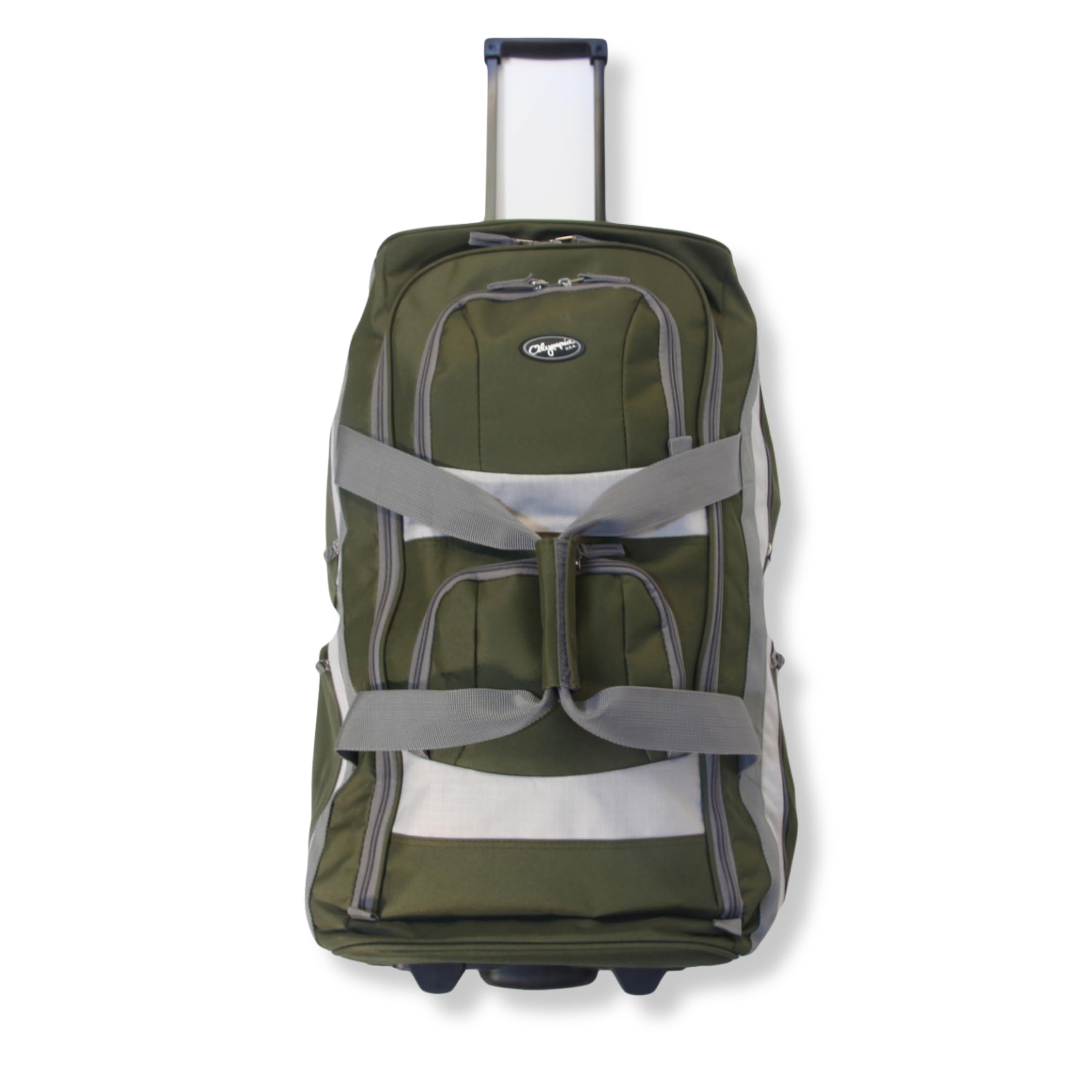 Olympia U.S.A. 29 inch Jumbo Size 8 Pockets Wheeled Rolling Duffel Bag Water Resistant Luggage Lightweight Travel Suitcase with Retractable Handle