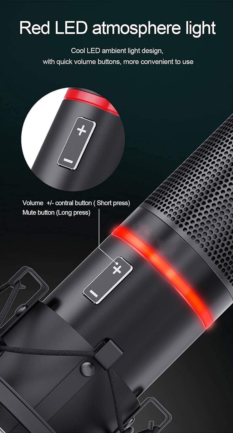 Metalowy mikrofon pojemnościowy USB do nagrywania dźwięku w studiu na laptopie akustyczny mikrofon wokalny