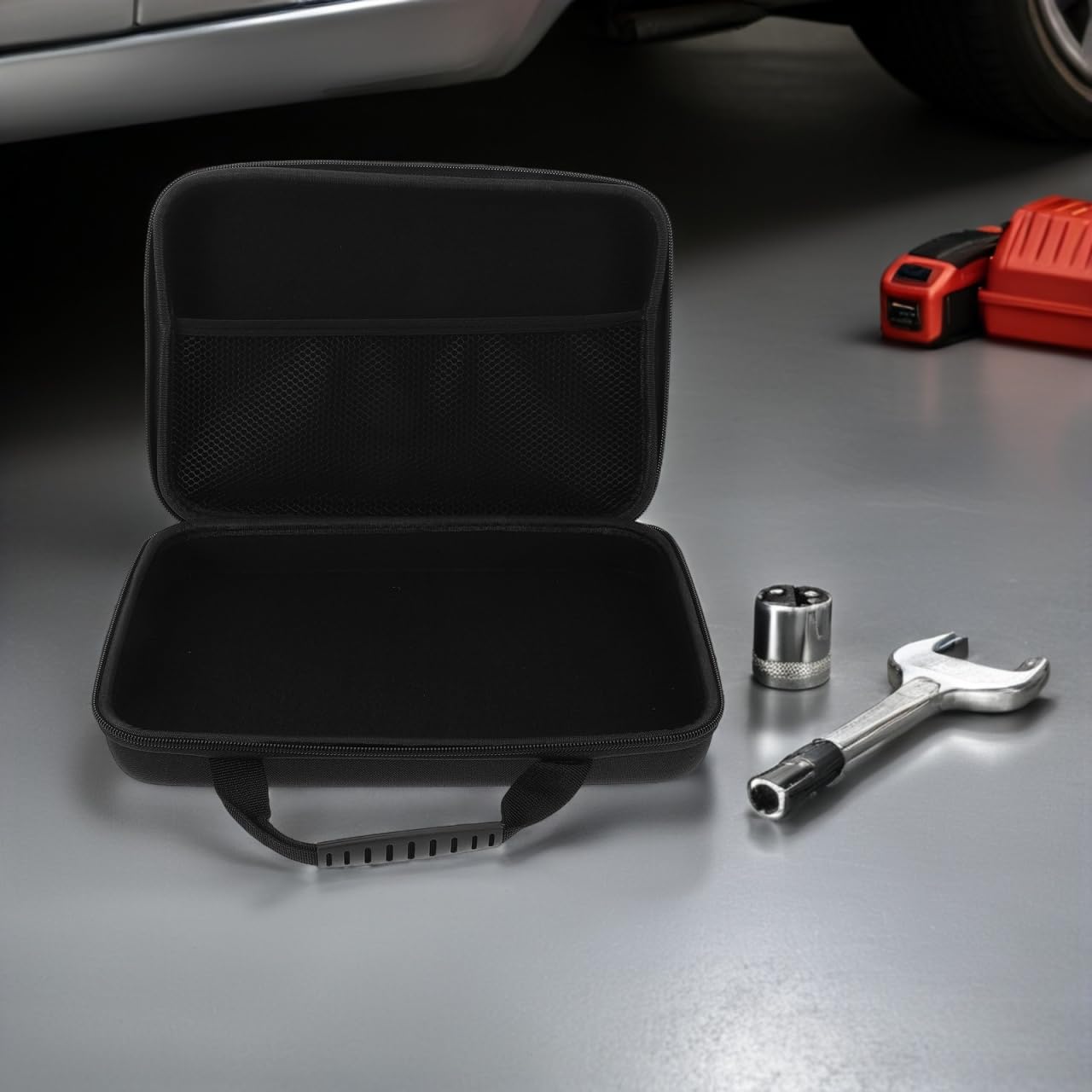 Ciieeo Bolsa Organizadora de Almacenamiento de Cables para Aspiradora de Coche, Estuche Rígido Eva 30x20x9 Cm, Portátil Prueba de Polvo, Adecuado para Viajes y Uso Diario en Automóviles