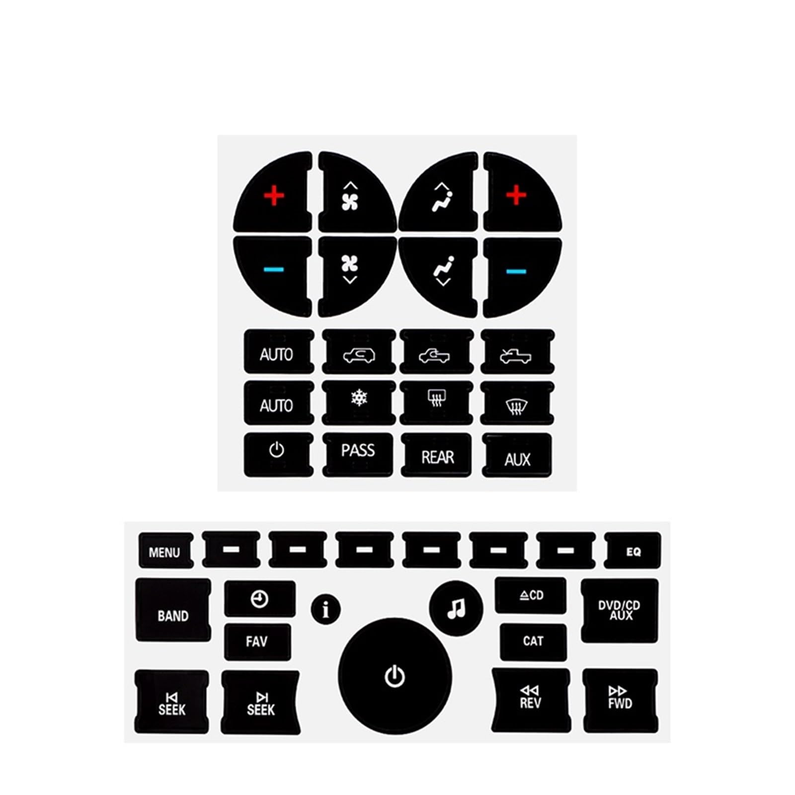 Switch Button Repair Stickers Compatible with Chevrolet for Traverse LT LTZ 2007-2012 Car Interior Stickers Button Control Decals Auto Accessories