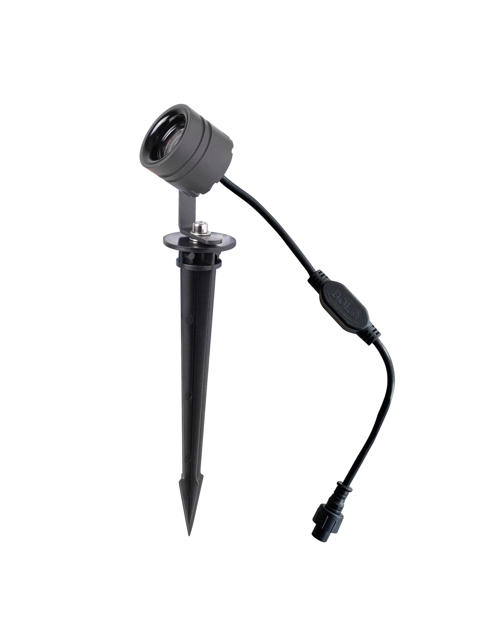BOLD Zestaw 2 reflektorów ogrodowych LED do systemu 24 V (w zestawie kabel PCW 15 cm, 3000 K, IP65, możliwość ściemniania za pomocą kontrolera Bold Controller) – ciemnoszary