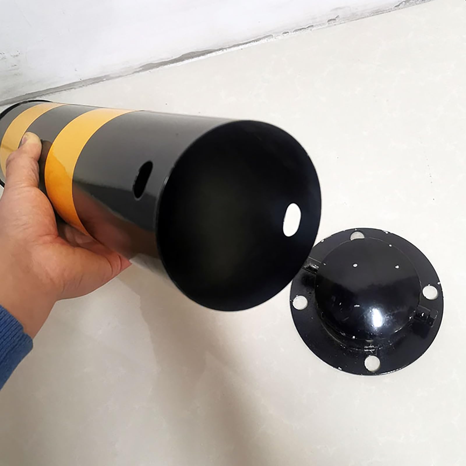 Generico Dissuasore di Sicurezza Rimovibile con Manicotto di Fissaggio e bulloni di Ancoraggio - Protezione sicura per parcheggi e Magazzini - 500 mm (19,7 Pollici) - Ba