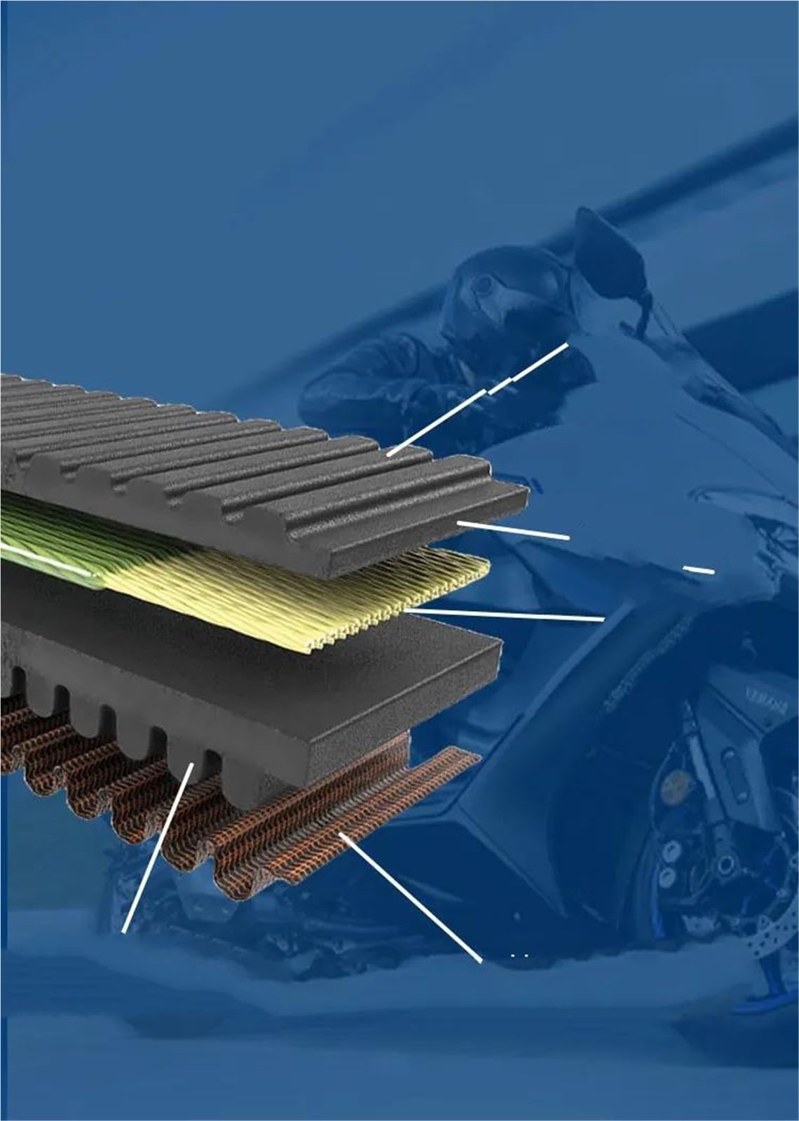 Scooter Cinghia trapezoidale per Zontes 350 per ZT350D D350 350E 350M ZT350T-E/D/M 98 per ZONTES Moto Trasmissione di trasmissione fluida
