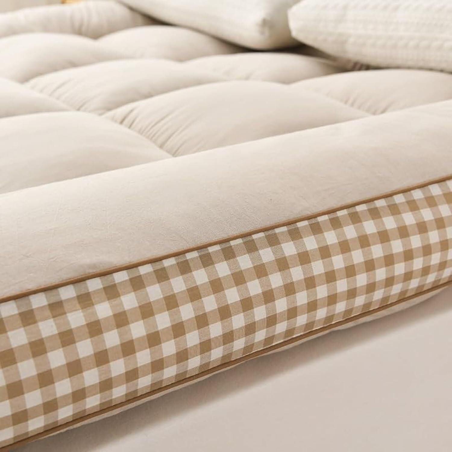 Japanische Boden-Futonmatratze, Verdickter Klapp-Futon, Twin/Full/Queen, Schlafsofa, Faltbares Roll-Up-Gästebett, Tragbare Campingmatte, Isomatte, King(Khaki,35.4"x79")