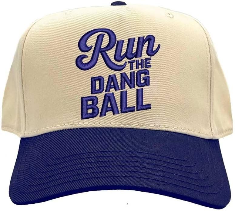 Run The Dang Ball Two Tone Baseball Hat Adjustable Baseball Cap for Streetwear, Tailgates, Rodeos & Festival Fashion
