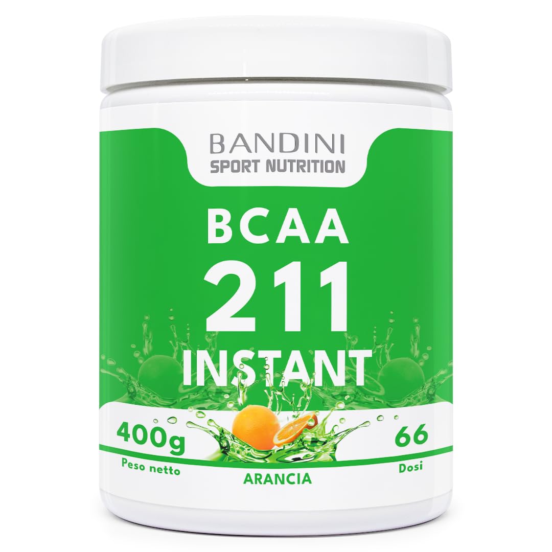 Bandini® AMINOACIDI RAMIFICATI BCAA 2 1 1 400 g Gusto ARANCIA, BCAA Polvere con Leucina Valina Isoleucina, Integratore per Palestra, Sport, Allenamento, Pre Intra Post Workout, Recupero Muscolare
