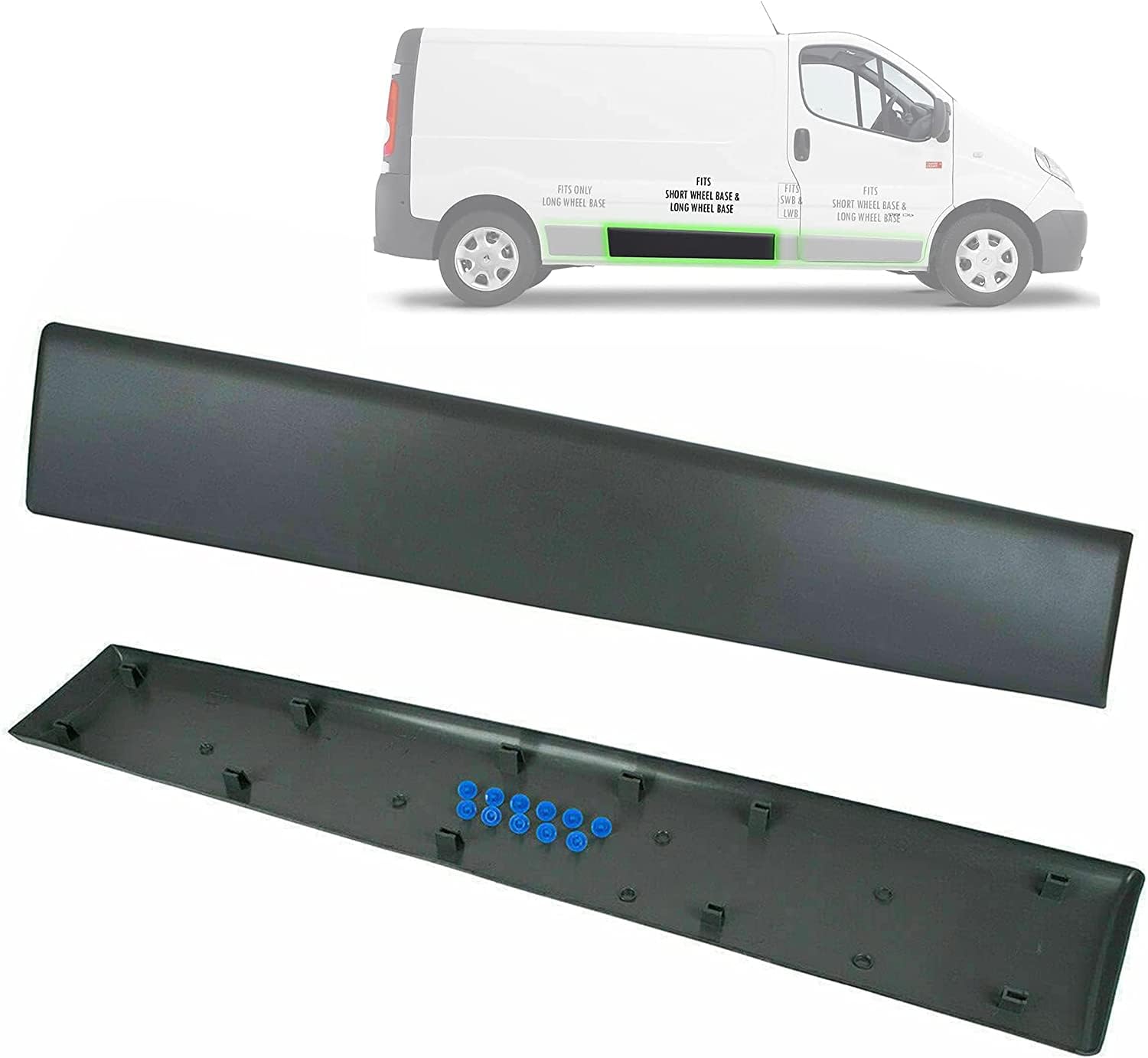 Panel de moldura central largo lado derecho derecho compatible para Trafic II, Vivaro A, Primastar 2001-2013 OE: 8200036075, 91165343