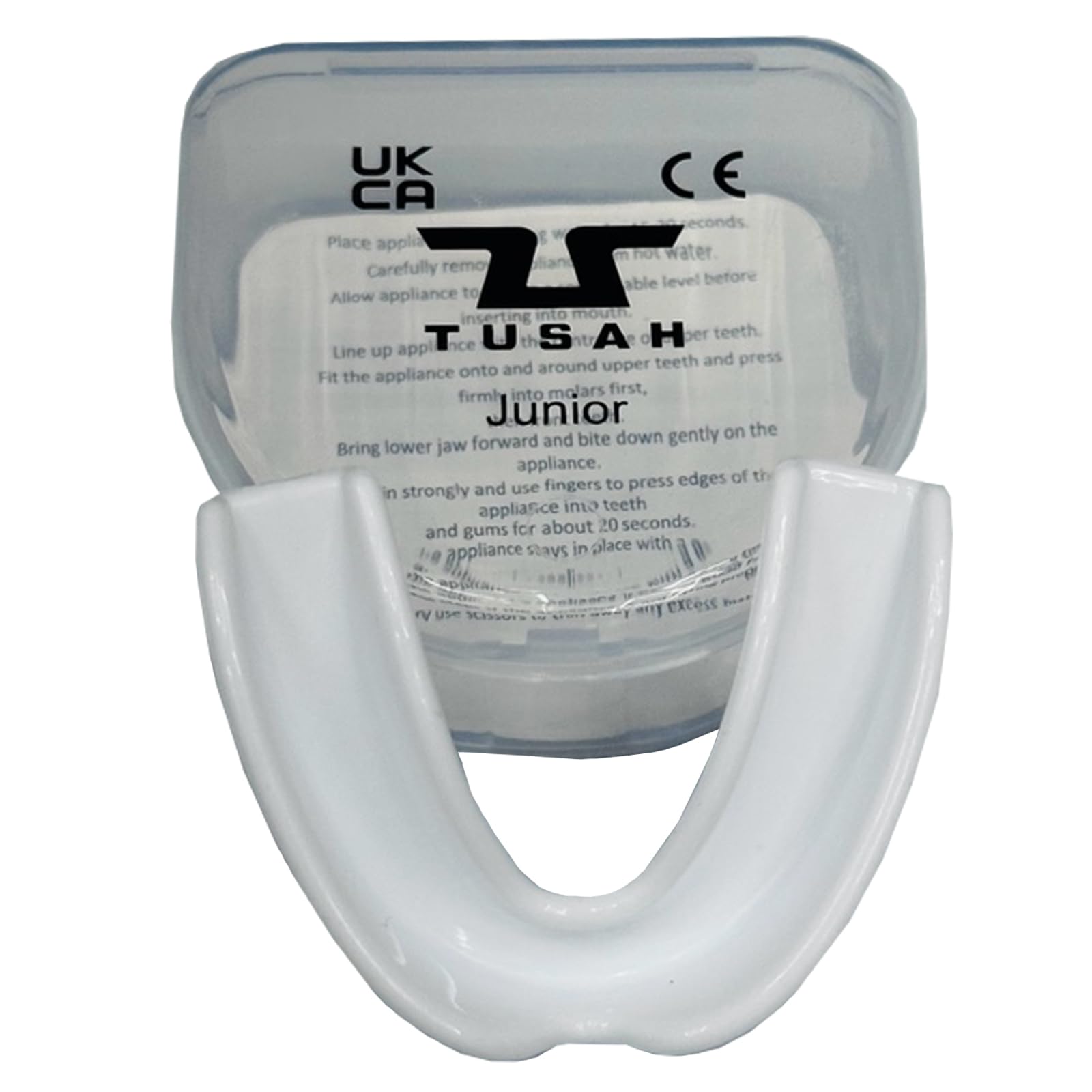 TUSAH Boil & Bite Mouth Guard Gum Shield for Kids/Adults Mouldable Mouthguard Gumshield with Case for Boxing, MMA, Rugby, Martial Arts, Judo, Karate, Hockey (Kids 4-12 Yrs, White)