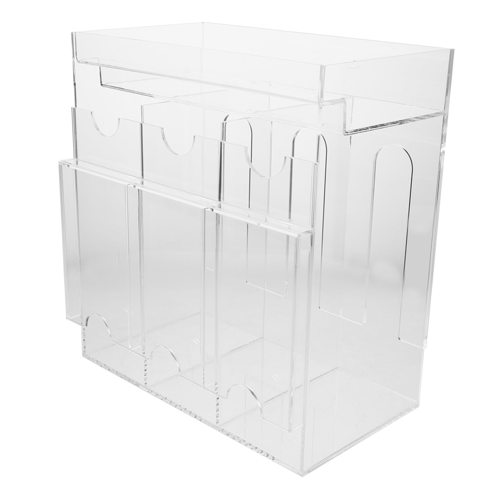 Hohopeti Caja de Almacenamiento de Tarjetas de Acrílico Compartimentos | Name Cards y Photocards, Base Estable, Organización por Secciones, Mantenimiento Sencillo
