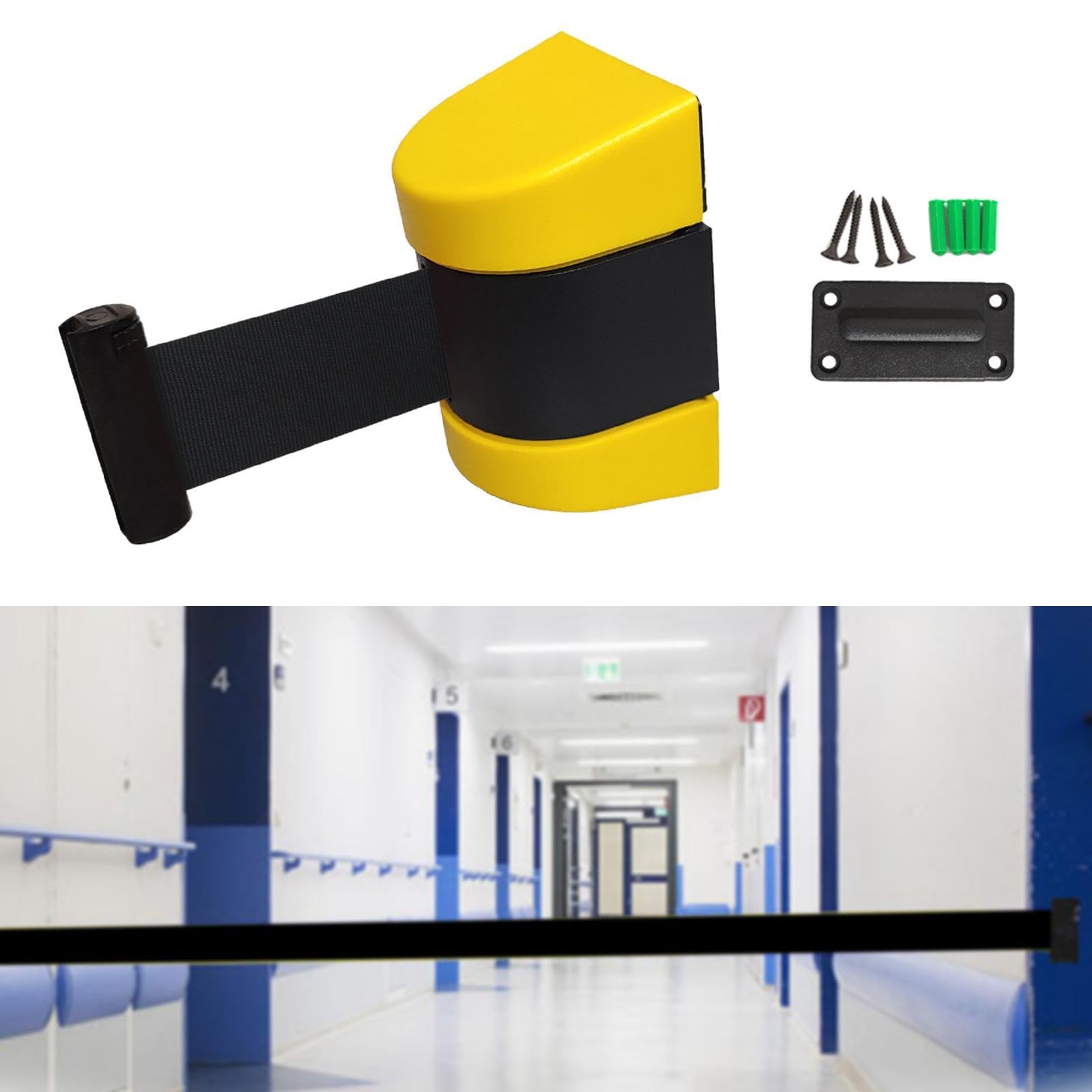 Barrera Retráctil de Pared con Cinturón Ajustable Divisor de Filas para Multitudes de Control de Acceso Cordonera para Restricción Hecho de Pp, 3 M