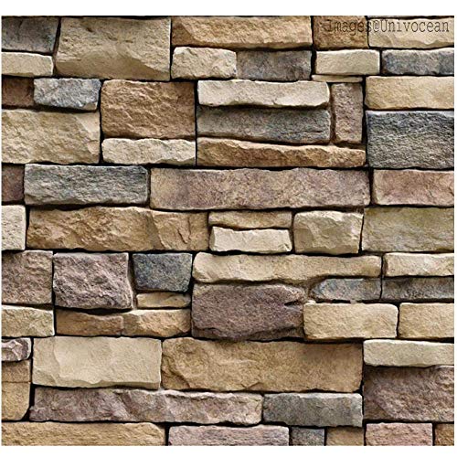 Univocean Modern Brick Style 3D Wall Poster, Wallpaper, Wall Sticker, PVC Adhesive (Brown Stone) (B0848FG5RS) Amazon Price History, Amazon Price Tracker
