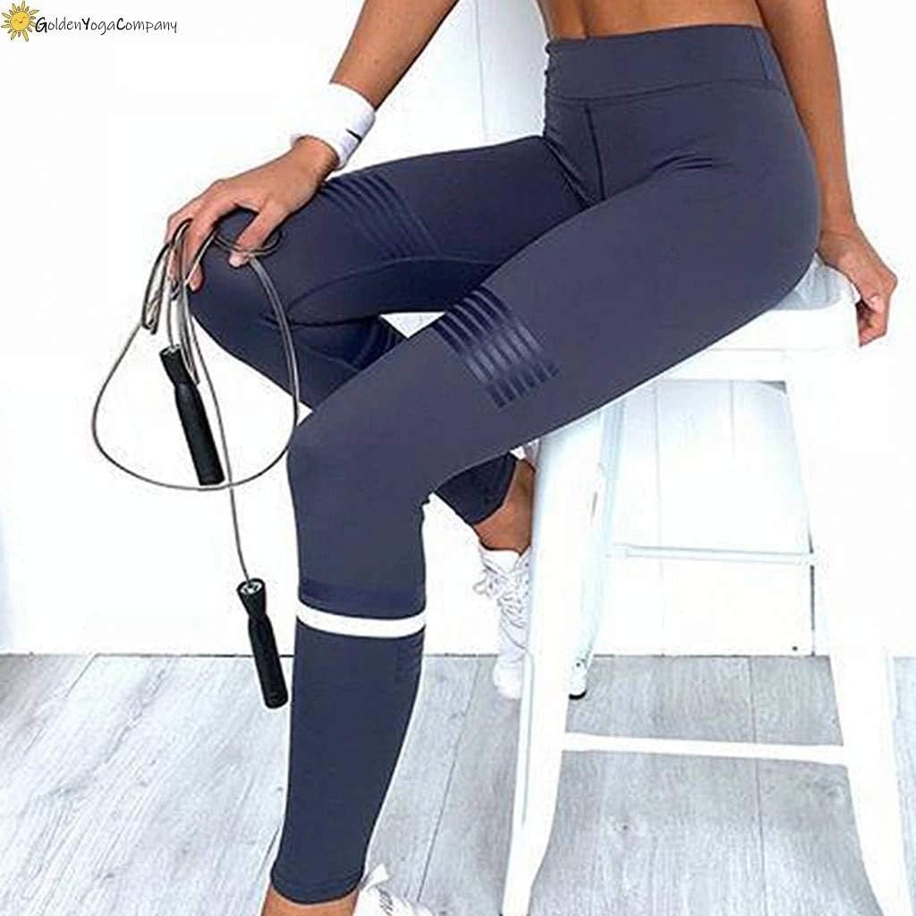 Stripe Yoga Pants High Waist