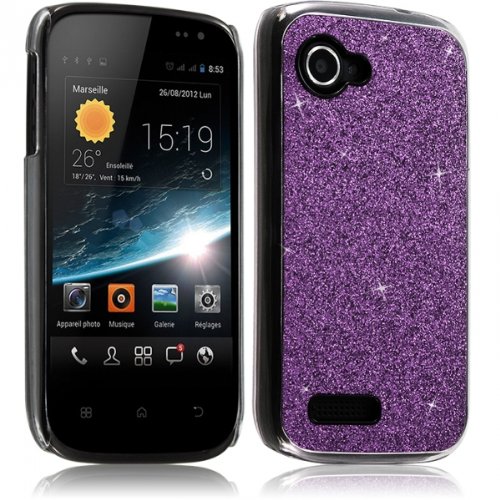Seluxion - Housse Etui Coque Rigide pour Wiko Cink Slim Style Paillette Couleur Violet