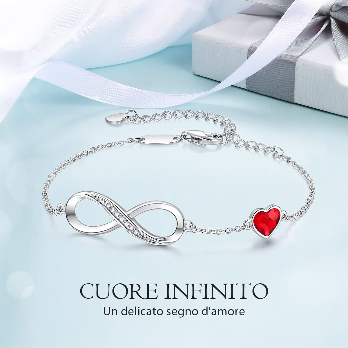 LOUISA SECRET Bracciale Donna Argento 925 or Acciai inossidabili Braccialetto Infinito Bracciali Cuore Gioielli Regalo Natale Compleanno Festa Della Mamma per Moglie Amiche Amica