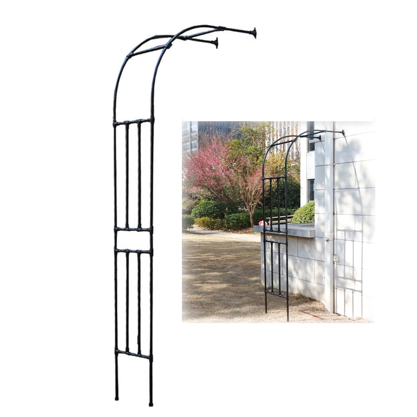 Arco Da Giardino Su Semiarco Archi Supporto Per Piante Rampicanti Sostegno Pergolato 120 150 180 220 230 300 Cm Traliccio In Acciaio Decorazioni Per Archi Facile Da Installare(W: 1.2m x H: 2.7m)