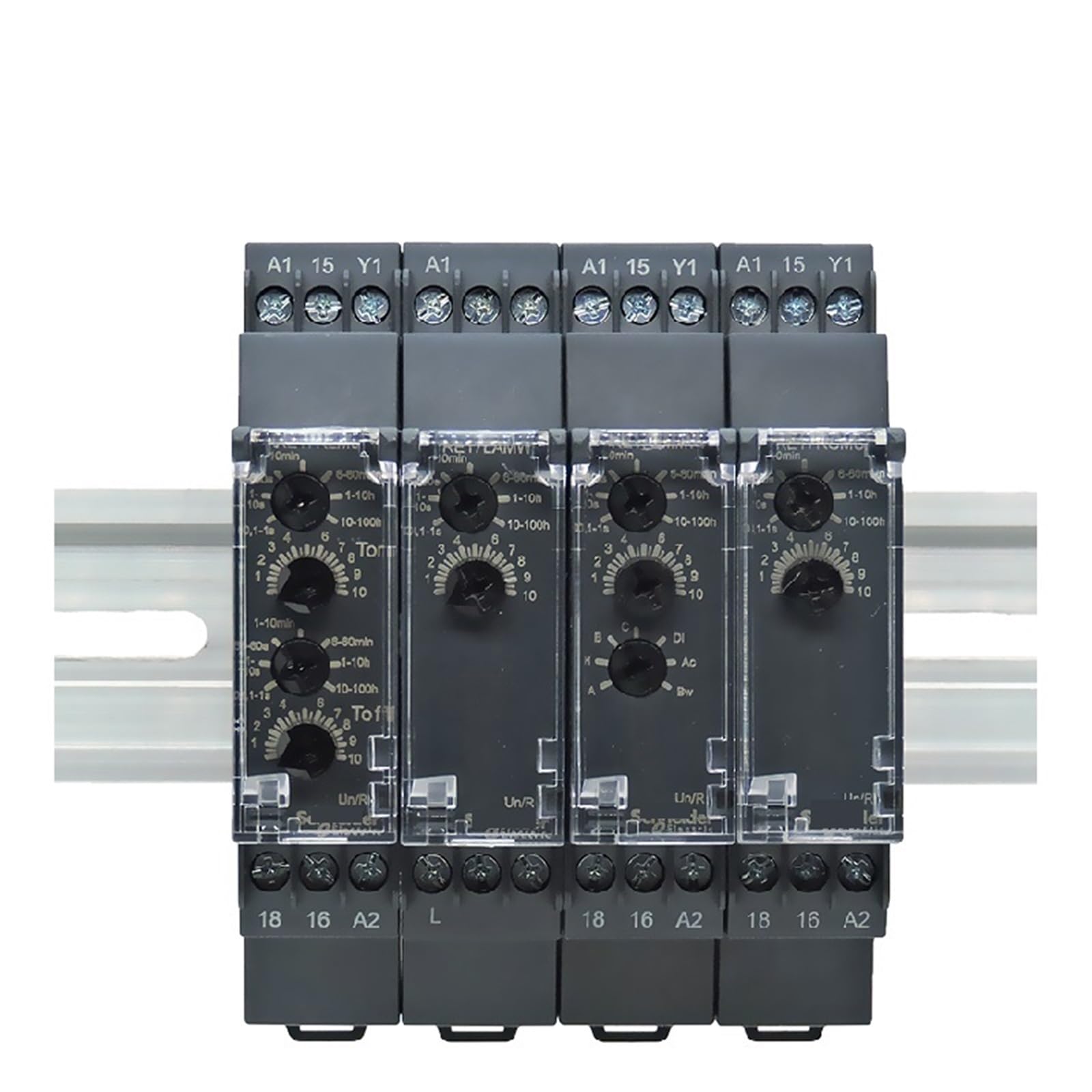 MOBYAT Relés temporizadores eléctricos Relés temporizadores modulares con Ancho de Salida de relé 17,5 Mm 2 contactos CO multifunción RE17RMMU 1 Uds (Size : RE17RMMW)