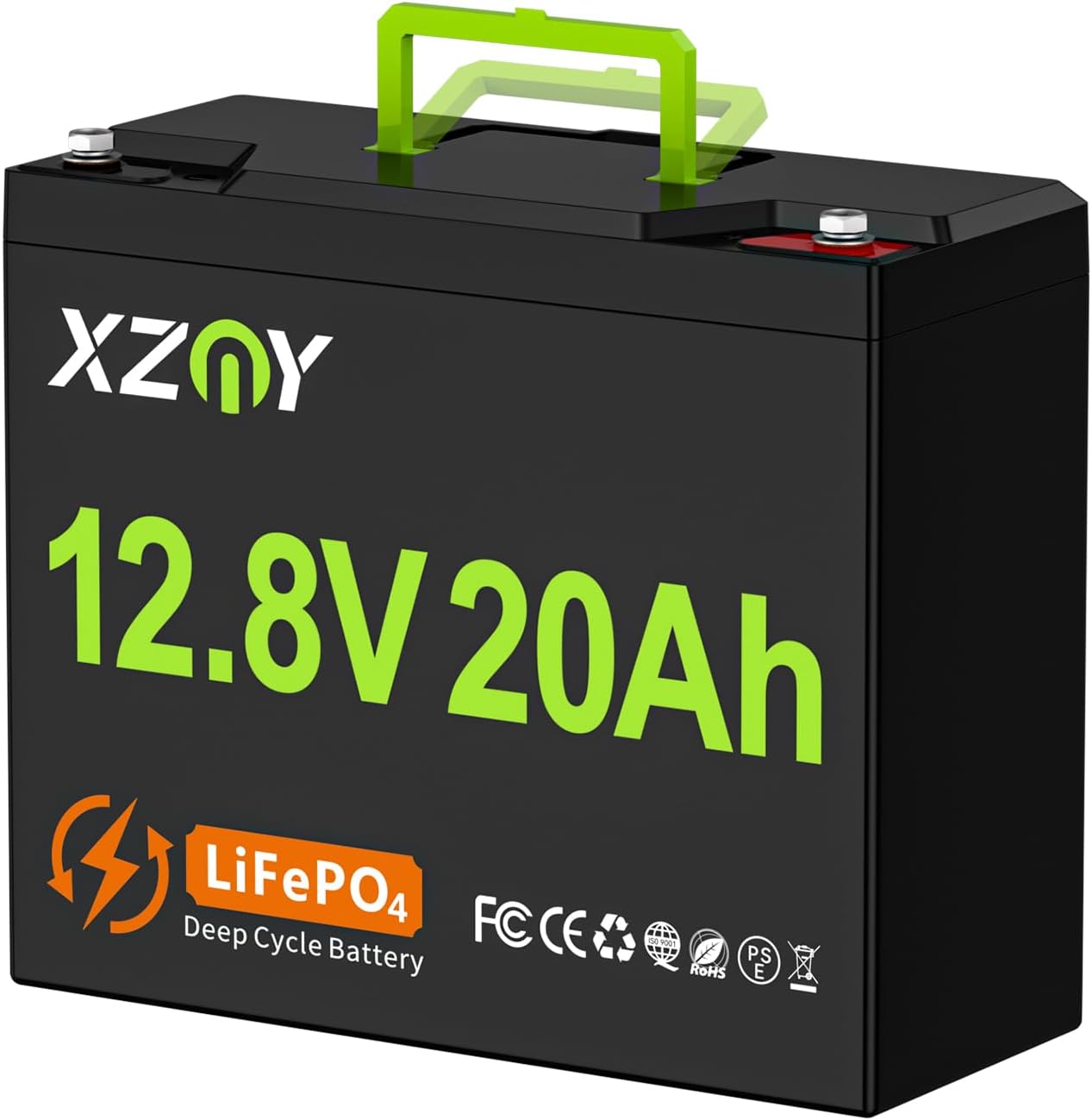 12V 20Ah Lithium Battery, 4000+ Cycles 12V LiFePO4 Battery Built-in 20A BMS, Rechargeable 12 volt 20Ah Lithium Battery Perfect for Fish Finder, Scooter, Solar System, Camping