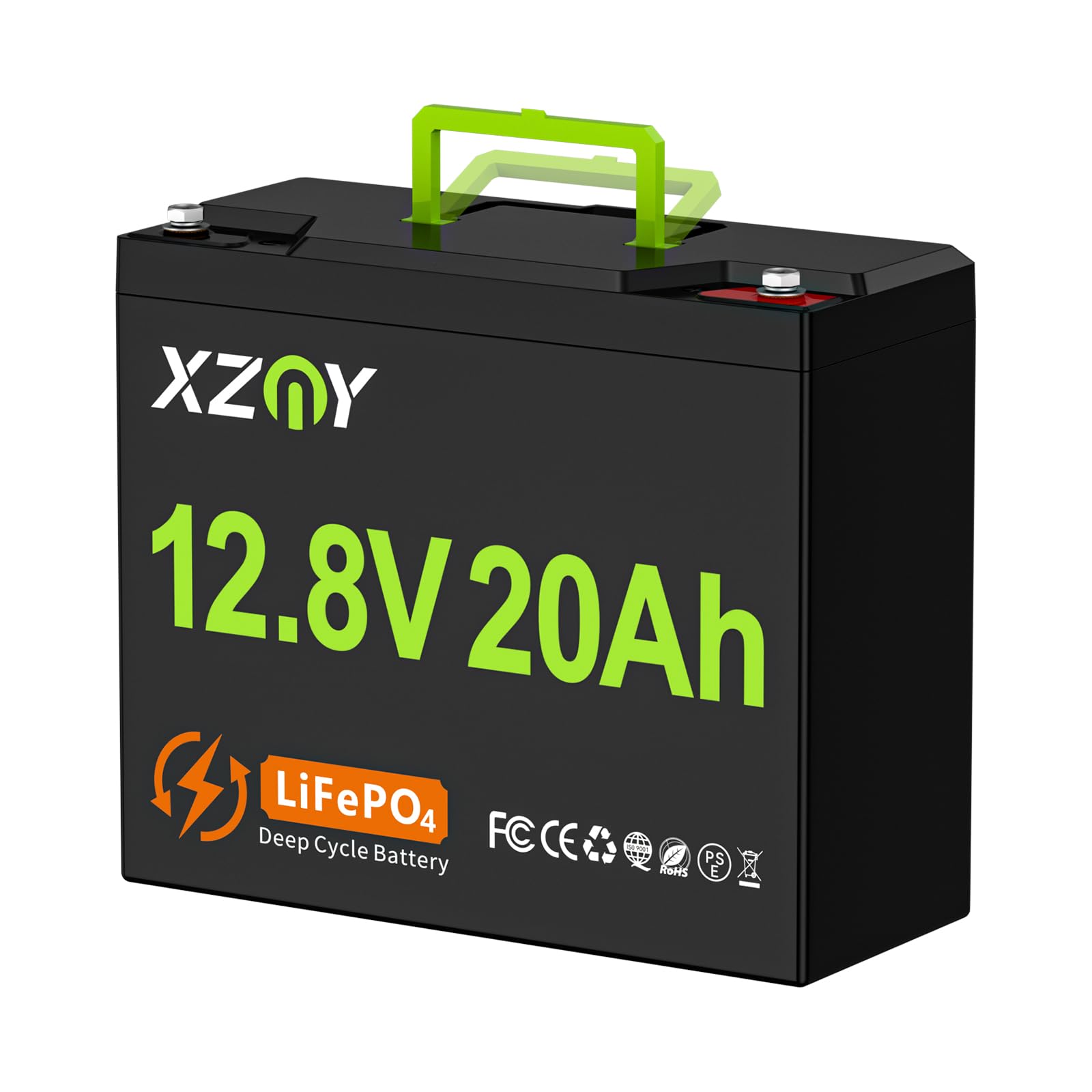 12V 20Ah Lithium Battery, 4000+ Cycles 12V LiFePO4 Battery Built-in 20A BMS, Rechargeable 12 volt 20Ah Lithium Battery Perfect for Fish Finder, Scooter, Solar System, Camping