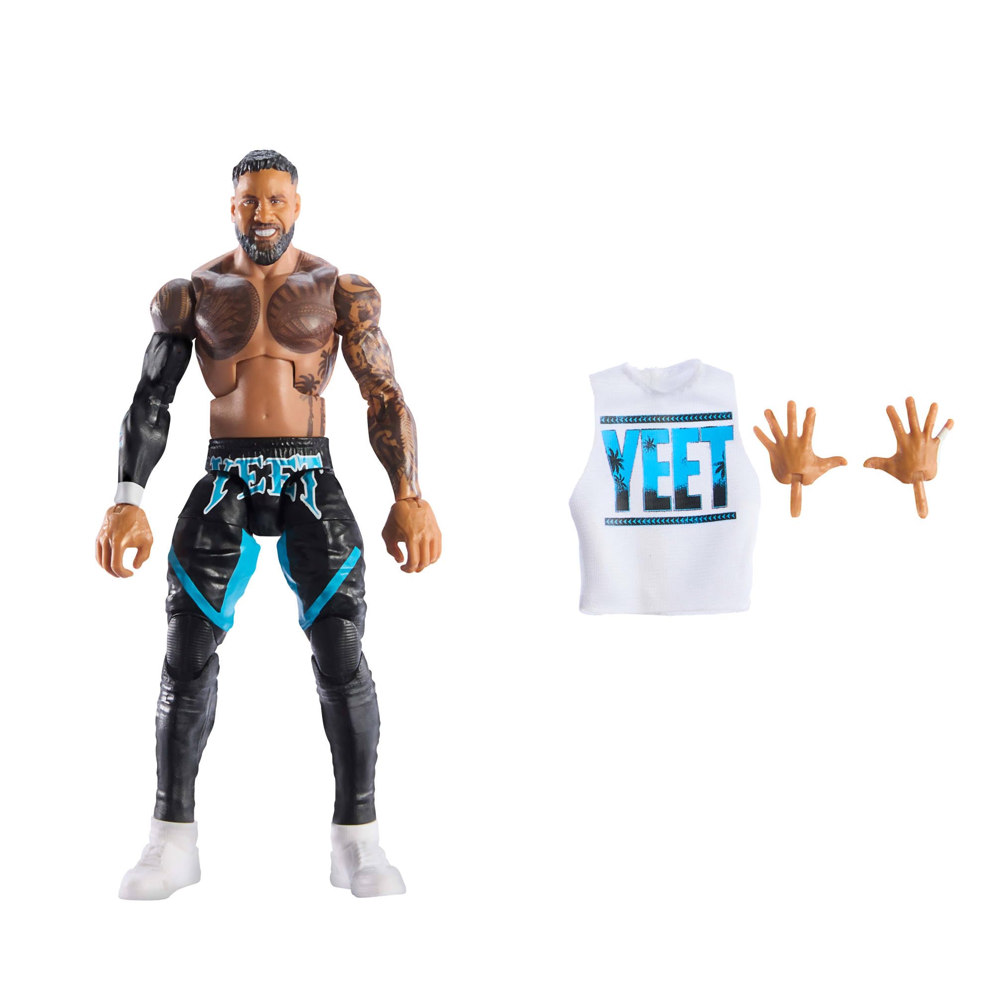 Mattel WWE Elite Collection - Jey Uso, personaggio collezionabile Series 114, action figure articolata e con mani intercambiabili, giocattolo per bambini, 8+ anni, JCH93