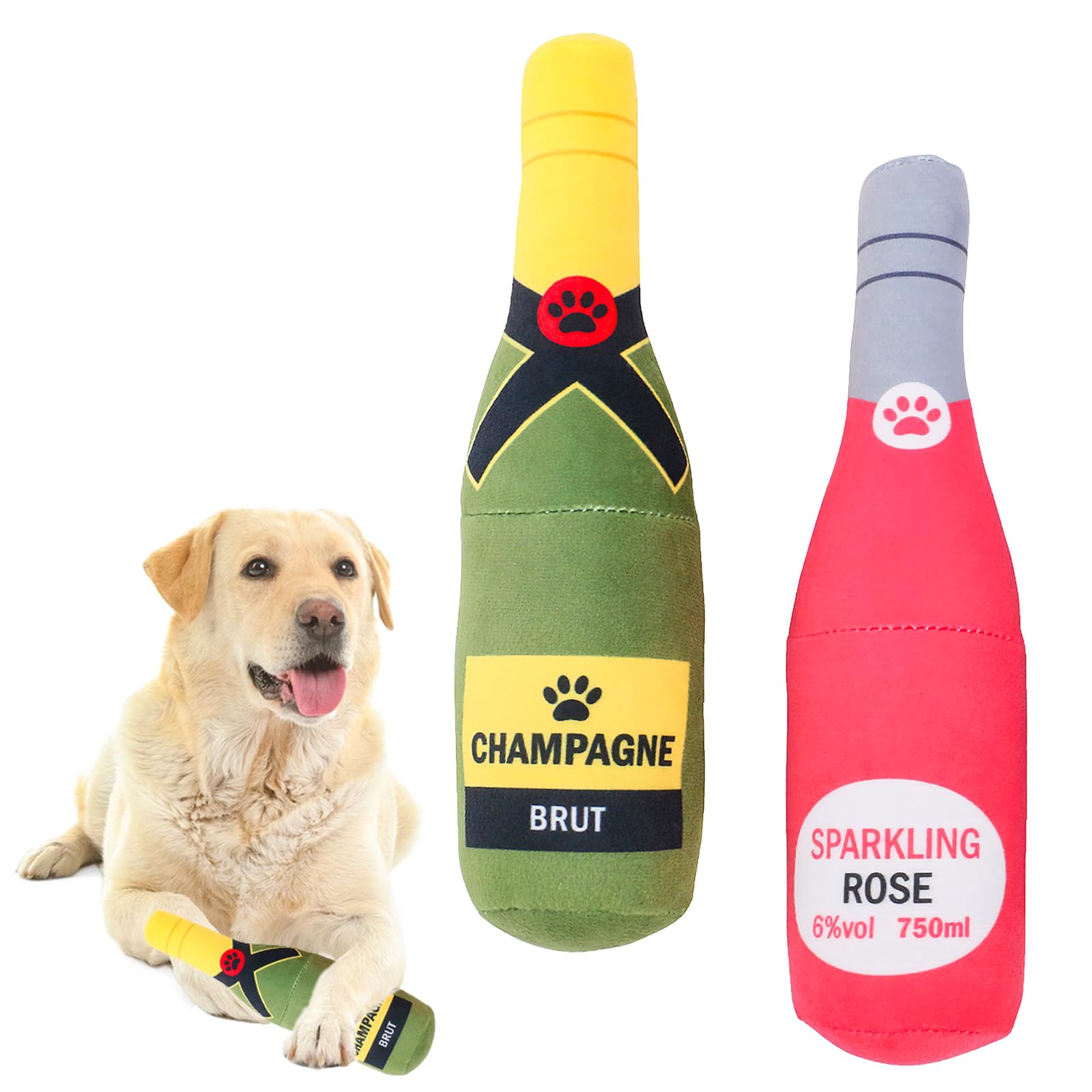 ACTOYS Juguetes para Perros, 2 Piezas Juguete de Peluche para Perro, Juguete Perro Indestructible, Juguetes Interactivos para Perros, para Perros Pequeños Medianos