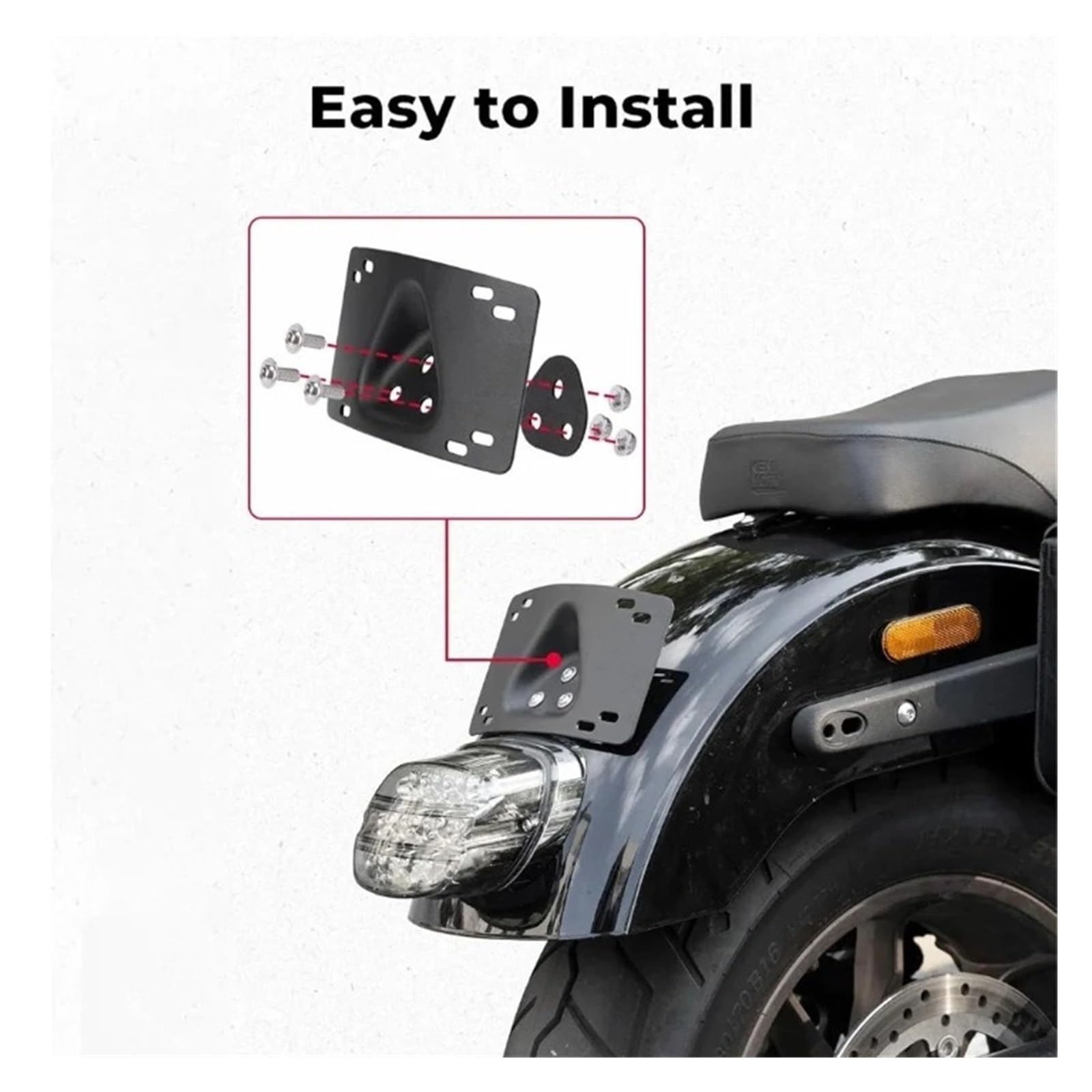 ナンバースリング Amazon | オートバイのナンバープレートブラケット カーブした