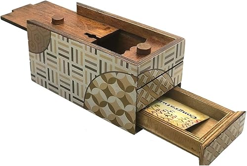 Miniatura 3 de Enigma Decode - Caja de rompecabezas secreta - Soporte para dinero y tarjetas de regalo en un candado de madera con dos compartimentos ocultos