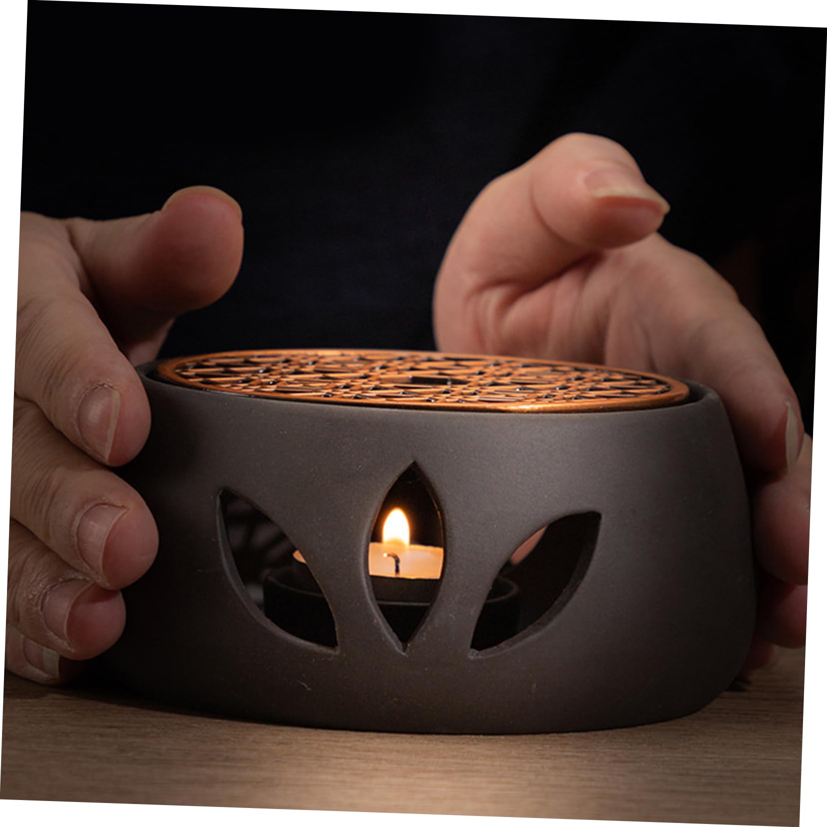 Calentador de Tetera Vela de Cerámica Estilo Japonés para Té