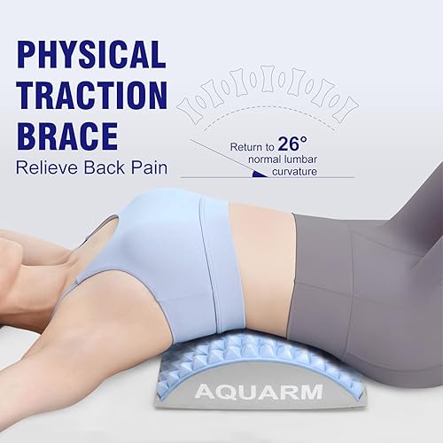 Miniatura 5 de Estirador de cuello y espalda, galleta para aliviar el dolor de espalda baja, tablero de columna vertebral ajustable para hernia de disco, ciática,