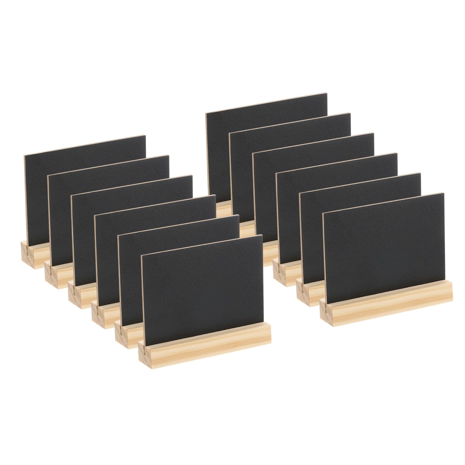 PATIKIL Mini Tabletop Chalkboard Signs, 12Pcs Small Chalkboard Signs with Easel Stand Double Side Wooden Rectangle Chalkboard for Food Labels Party Weddings Event Decorations