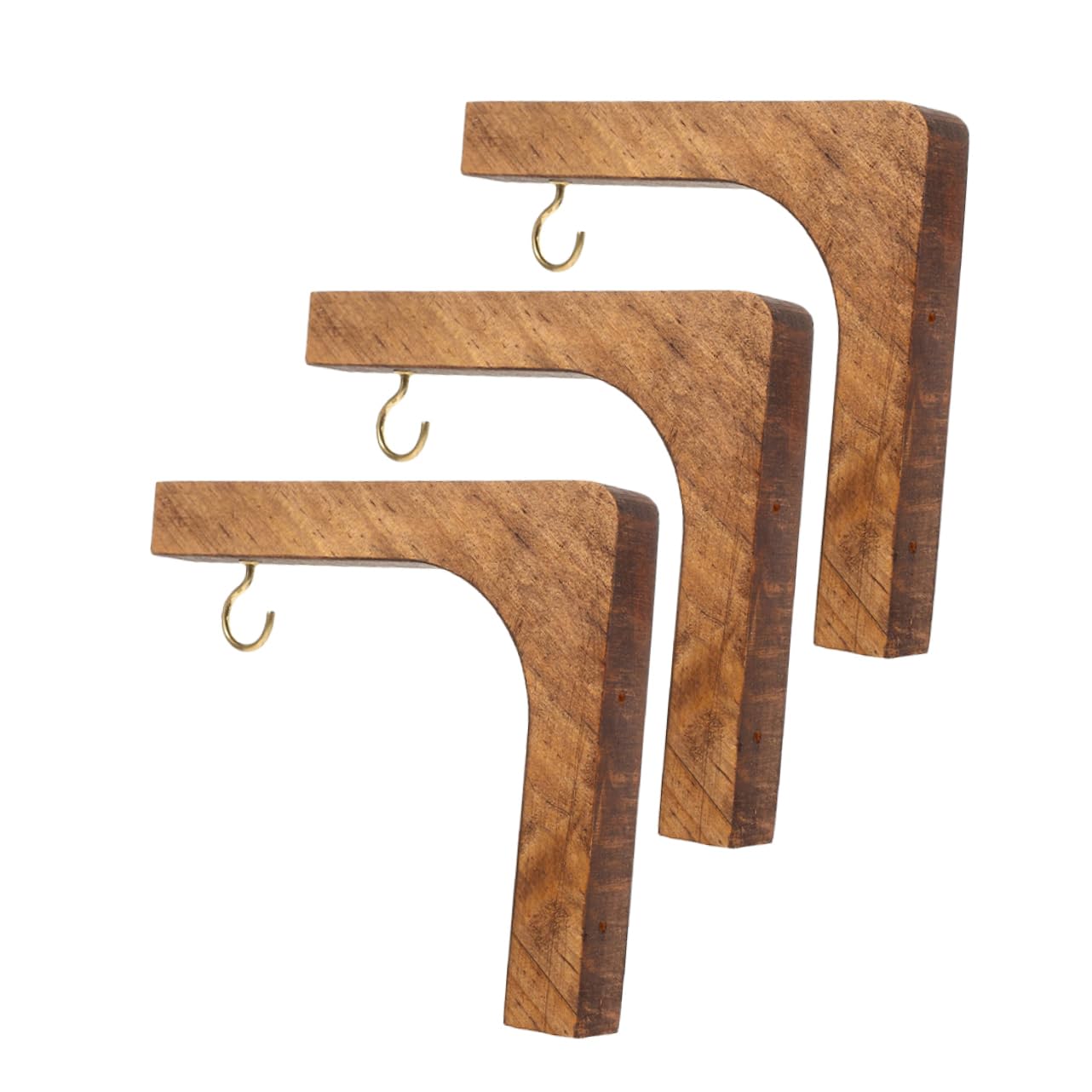 BESPORTBLE 3 Ensembles Crochet Pour Plantes Suspendues Cintre De Panier De Fleurs Crochets Suspendus Pour Pots De Fleurs Crochet Pour Pot De Bois Light Brown 3 Pièces * 3
