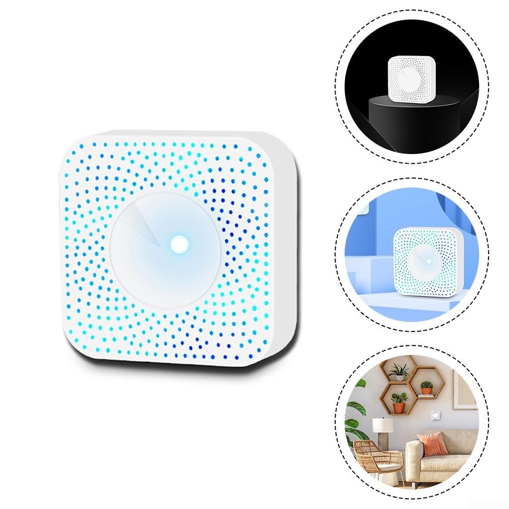 Probador de calidad del aire, para Tuya para Zigbee 6 en 1 Monitor de temperatura, humedad, PM2.5 y dióxido de carbono con control de voz compatible con Alexa y Google (para Zigbee)