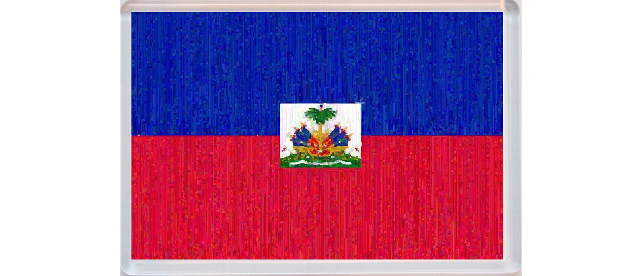 Haiti - 'Rustic Style Print' National Country Flag - Jumbo Fridge Magnet