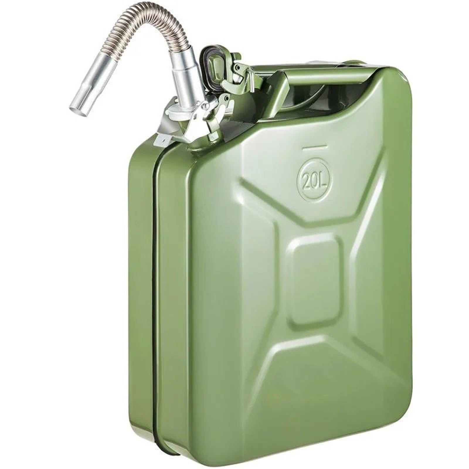 Tanques de Combustible Bidón gasolina portátil 5,3 galones y 20 litros Para pico flexible, tanque combustible inoxidable y acero Depósito de combustible(Green - 1PC)