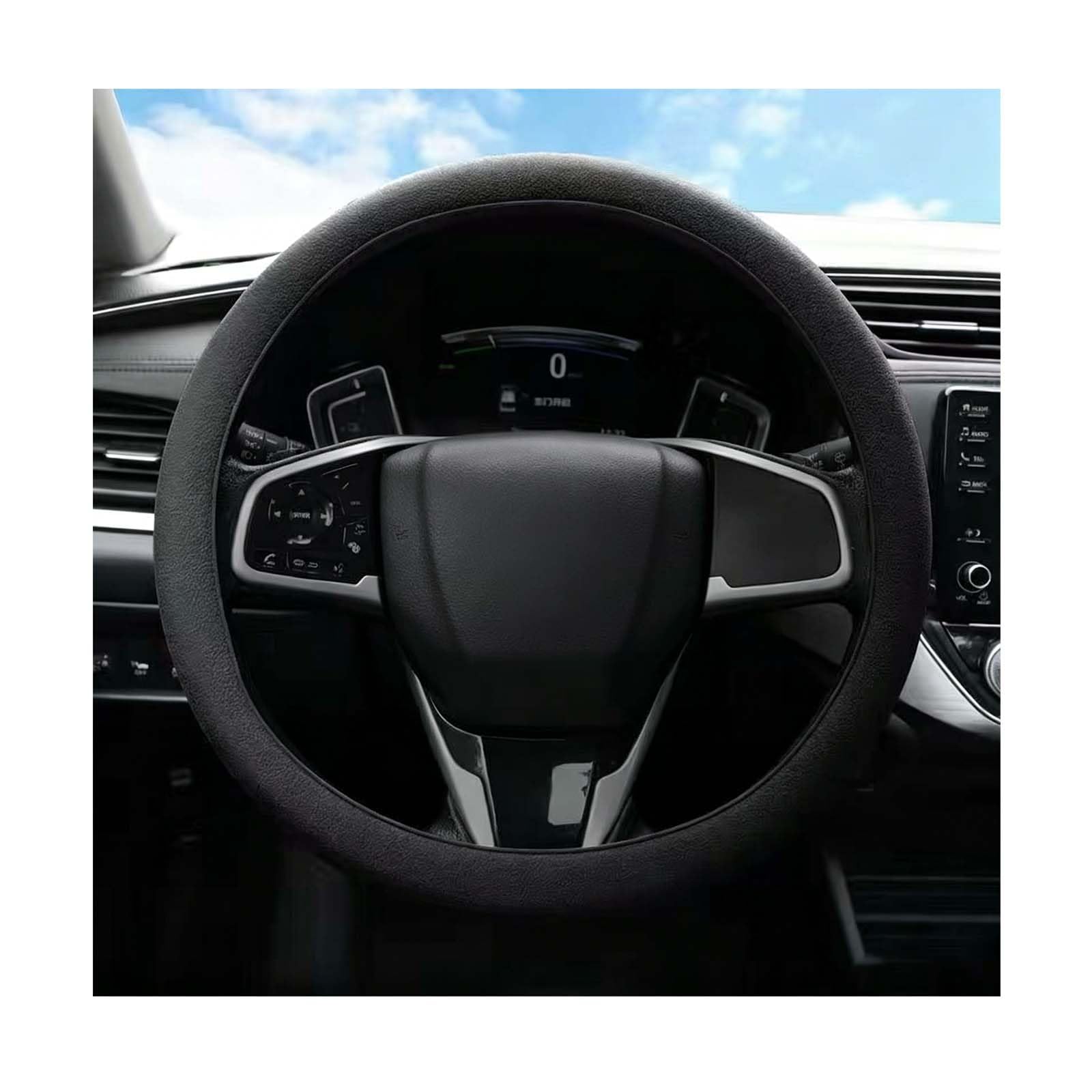 LKILFUWX for Renault Twingo III/5-türer (ab Bj.2019 (Facelift)) Steering Wheel Cover, Non-slip Silicone Steering Wheel Protector, Soft Elastic Grip Wheel, Car Interior Accessories,A