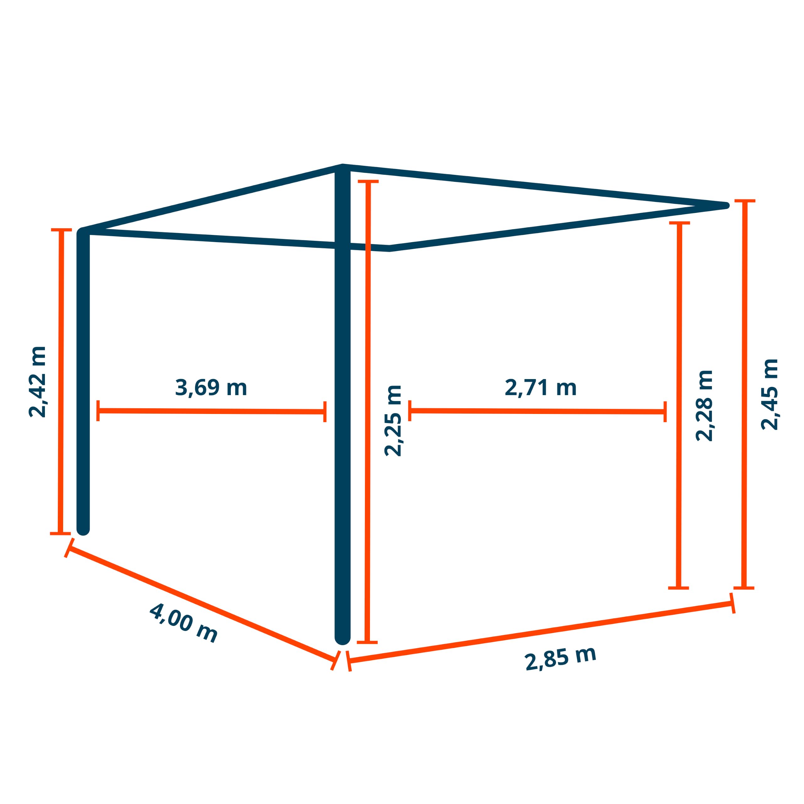 PRIMEYARD Pérgola adosada 3x4 m Postes de Aluminio con Techo de Lamas de Acero pérgola de Pared de Color Antracita