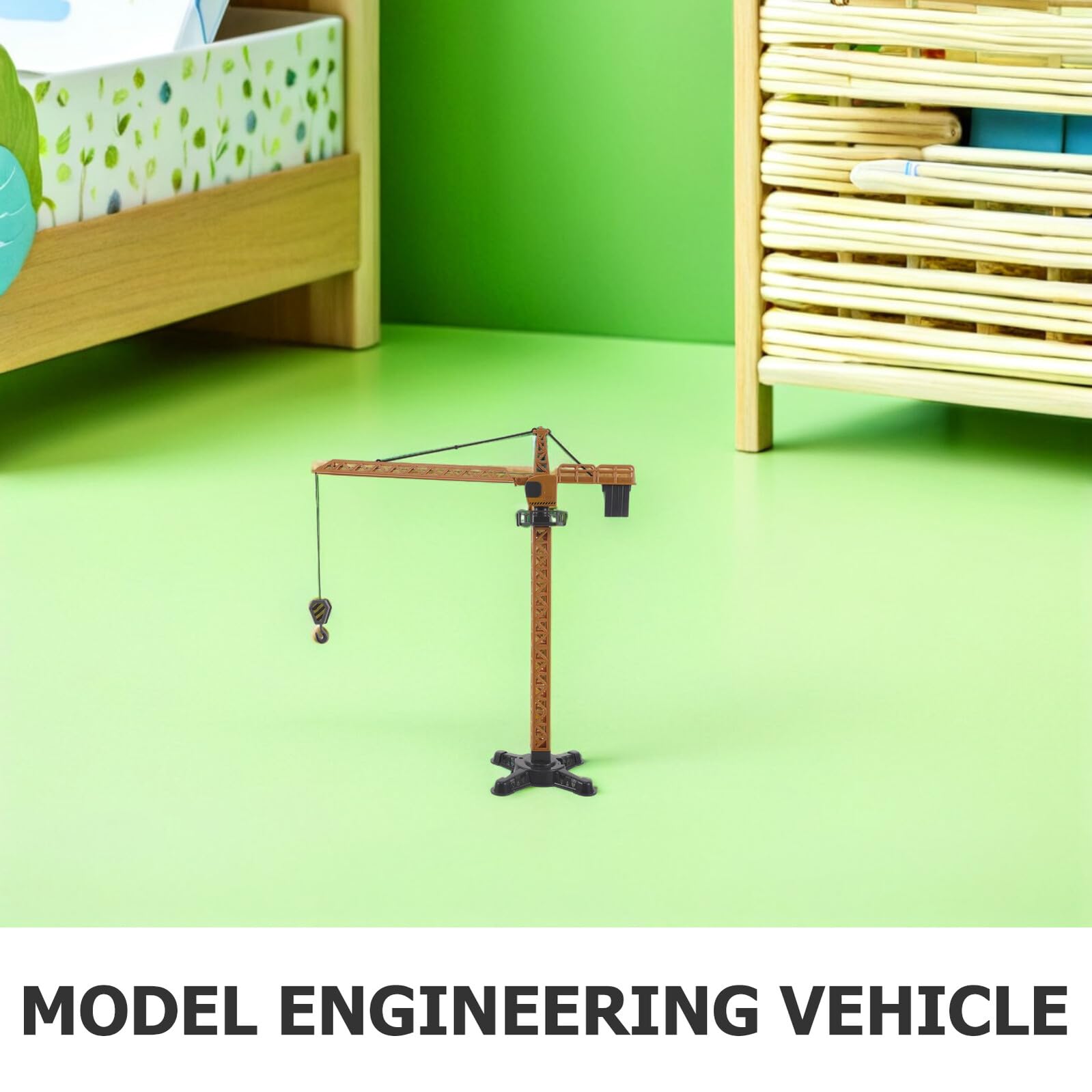 Gru a Torre Giocattolo in Plastica 41 Cm Sollevamento Manuale, Veicolo da Costruzione Educativo, Gioco per Sviluppo Abilità Motorie e Creatività