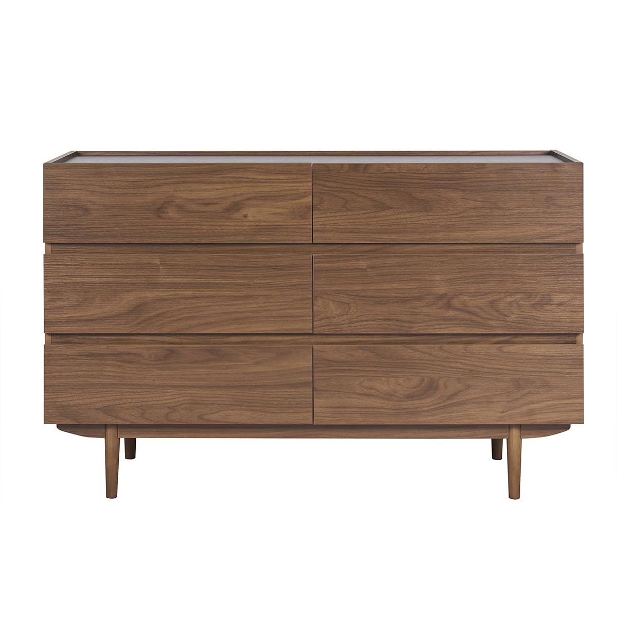 Miliboo Commode Finition Bois foncé Noyer 6 tiroirs L120 cm SANAA