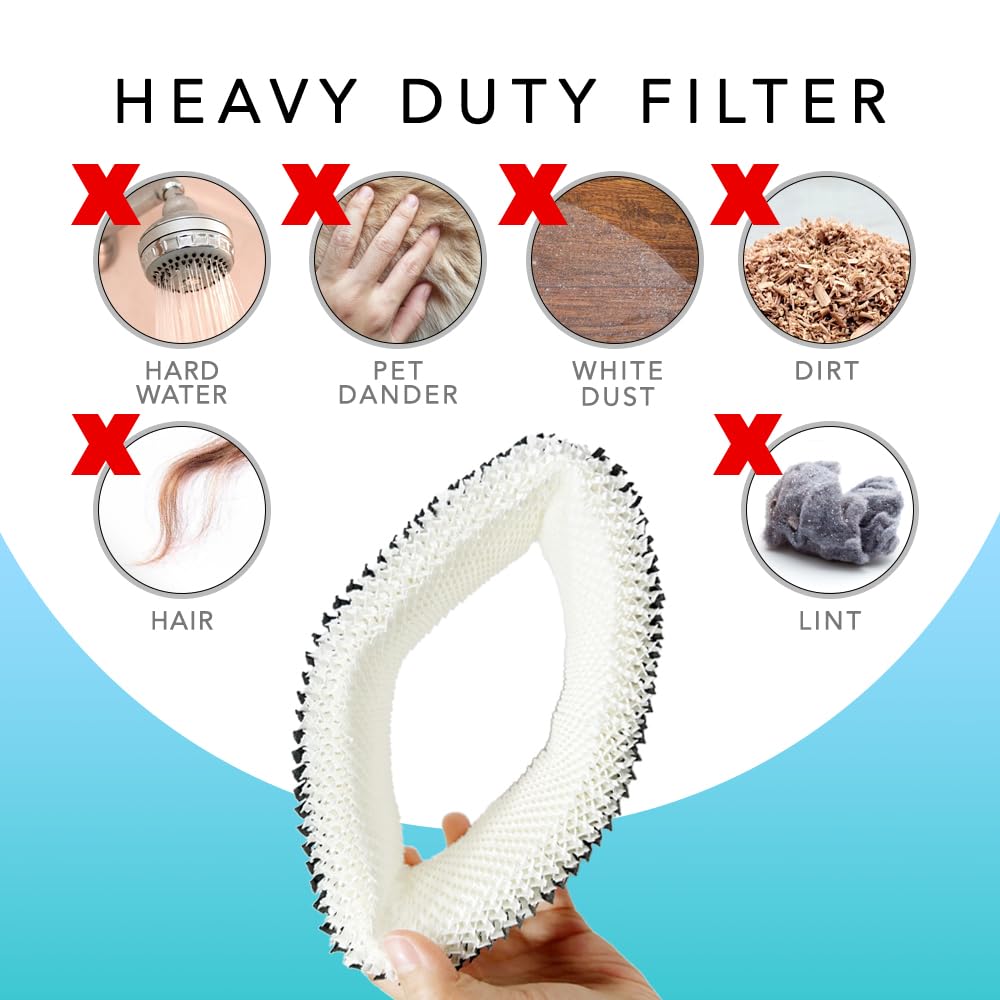 Holmes Cool Mist White Humidifiers 2-Pack Cool Mist Humidifier Wick Filters - Compatible With Holmes H62, HWF-62, HWF62 Models, Made In USA Air Filter Factory Wicks