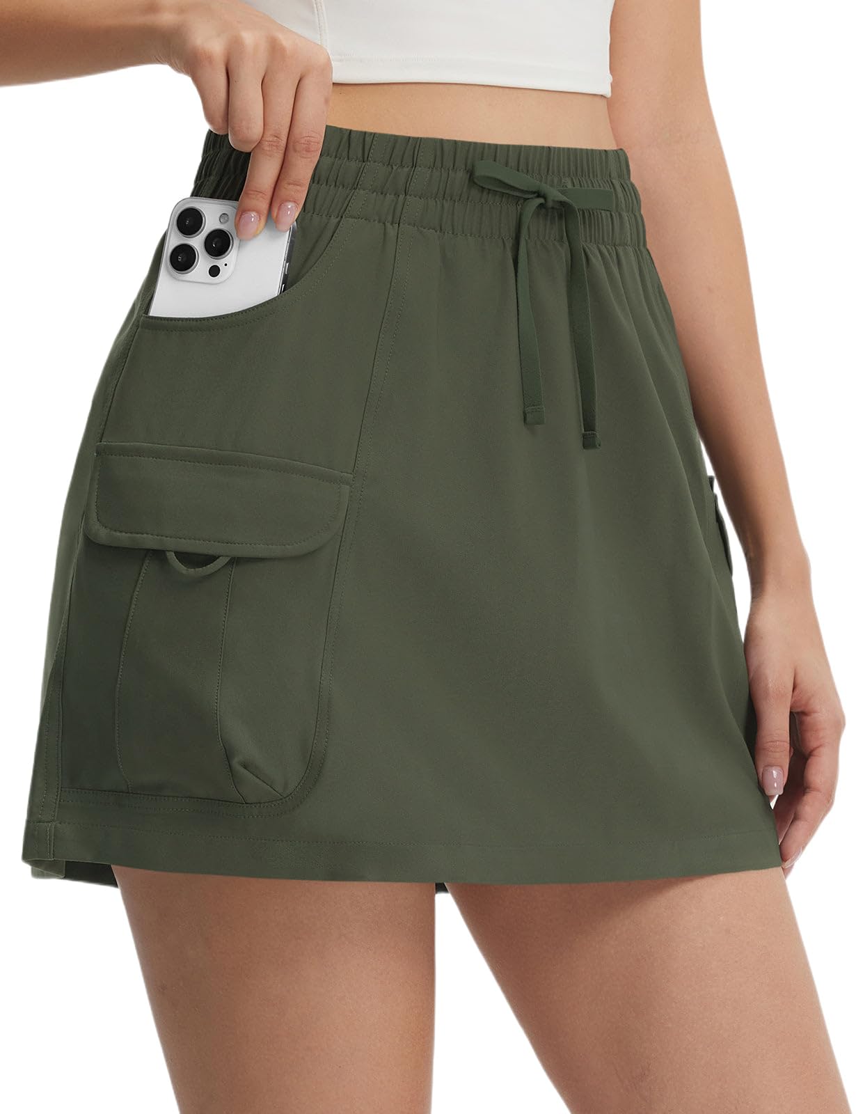 baleaf Skorts for Woman Hiking Cargo Athletic Skirt with Pockets High Waisted Golf Travel Skirts Water Resistant UPF