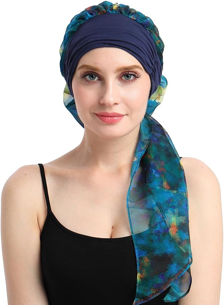 Chemo Headwear Turbans for Women Long Hair Head Scarf Headwraps Cancer Hats