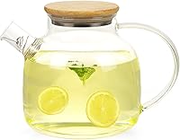 Vista 1 de WHJY Tetera de vidrio transparente para cocinar en la estufa, teteras transparentes con infusor para té suelto, tetera para hojas sueltas para agua