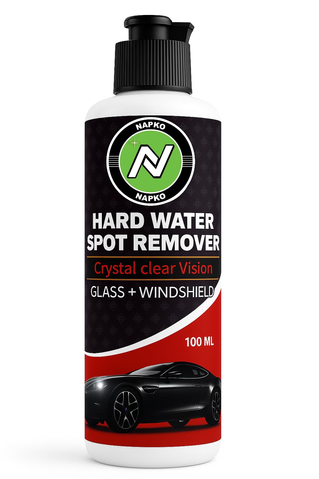 Napko Water Spot Remover Liquid100 ml – Hard Water Stain Remover for Glass Surfaces, Non-Abrasive Formula, Fast Results