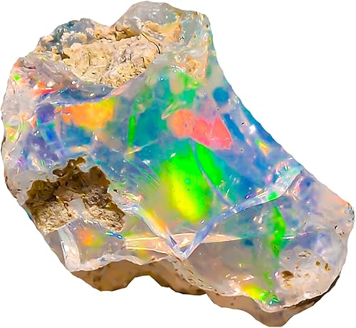 Ópalo áspero de 3.2 unidades, mezcla natural, piedra preciosa etíope de roca de cristal crudo para la fabricación de joyas, envoltura de alambre,