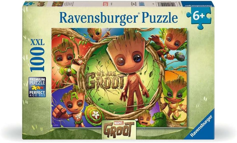 Ravensburger - Jigsaw Puzzles XXL Marvel Groot | Puzzle 6 Years Or Over | Gift Child 6 Years Or Over 100 Pieces | Kids Puzzles 36 X 49 Cm | Ravensburger Puzzle