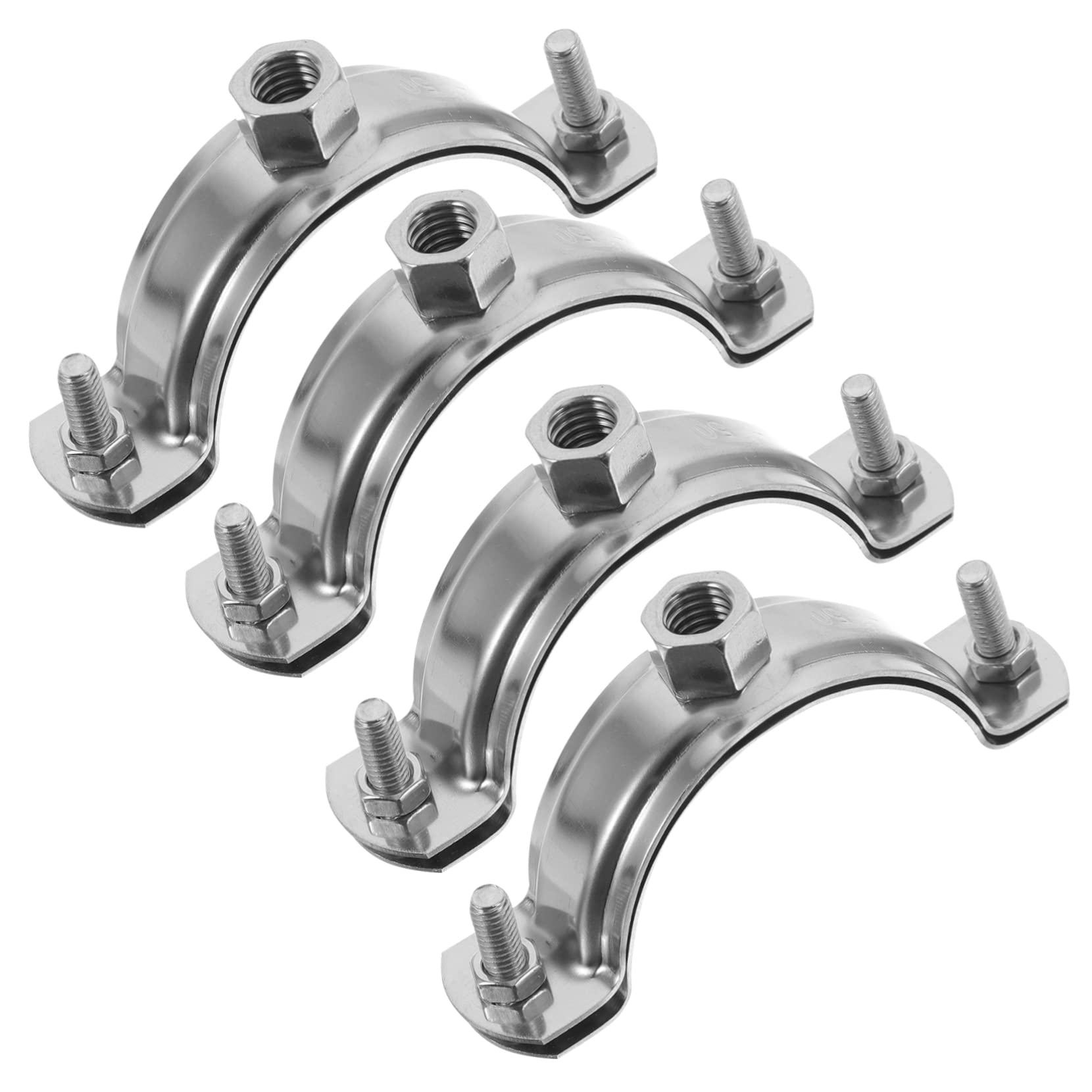 Mikikit Stainless Steel Tube Fasten Holder 20-200mm Clamp Brackets for Heavy Duty Clamps