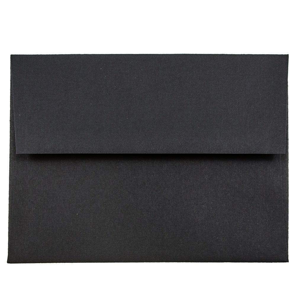 JAM PAPER A2 Premium Invitation Envelopes - 4 3/8 x 5 3/4 - Black Linen - 50/Pack